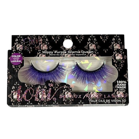 Ioni Wispy Purple Drama Queen Faux Mink Lashes 3D Handmade Color Lash - Picture 1 of 3